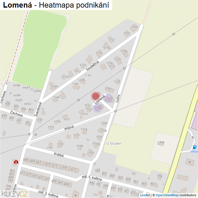 Mapa Lomená - Firmy v ulici.