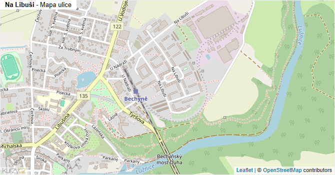 Na Libuši - mapa ulice
