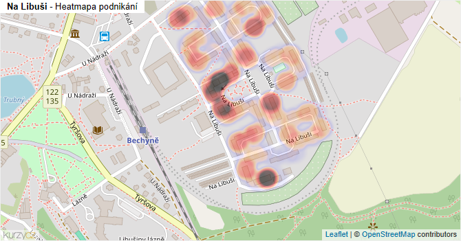 Na Libuši - mapa podnikání
