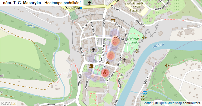 nám. T. G. Masaryka - mapa podnikání