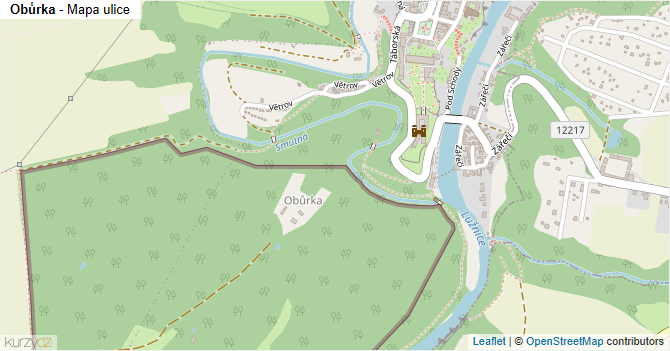 Obůrka - mapa ulice