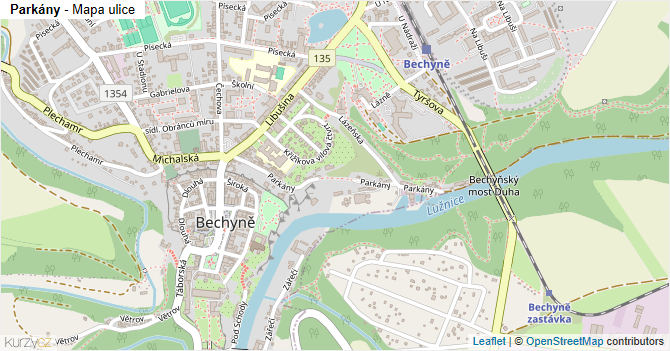 Parkány - mapa ulice