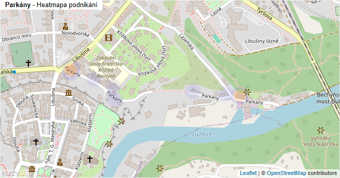 Parkány - mapa podnikání