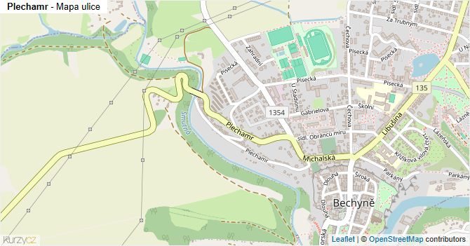 Plechamr - mapa ulice