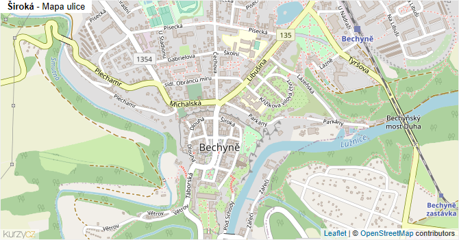 Široká - mapa ulice