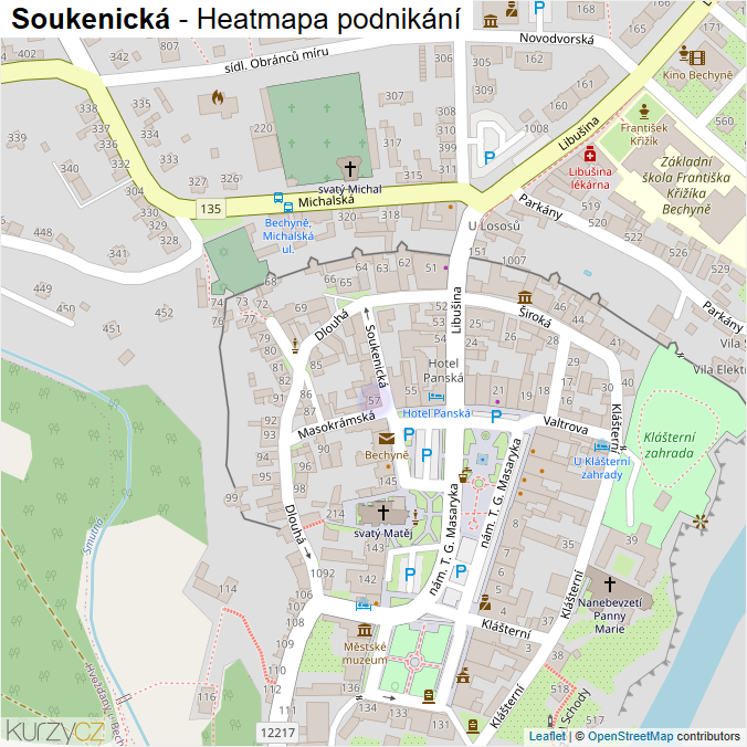 Mapa Soukenická - Firmy v ulici.