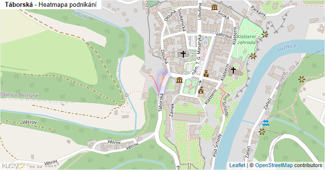 Táborská - mapa podnikání