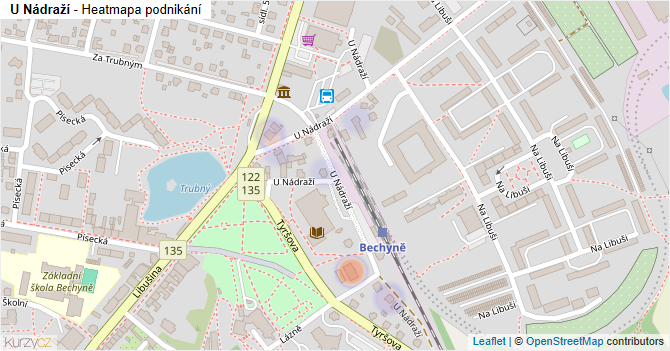 U Nádraží - mapa podnikání