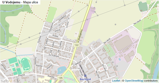 U Vodojemu - mapa ulice