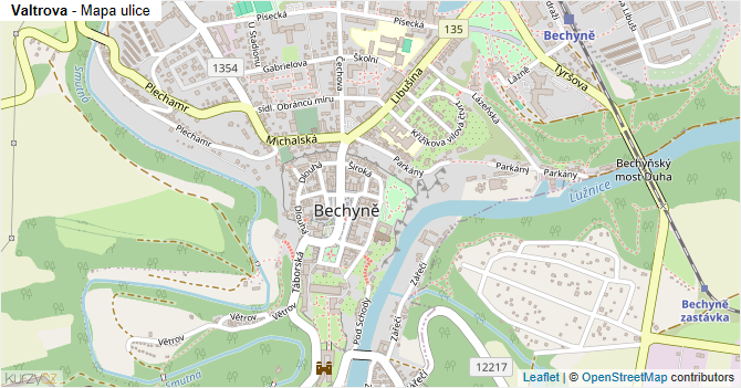 Valtrova - mapa ulice