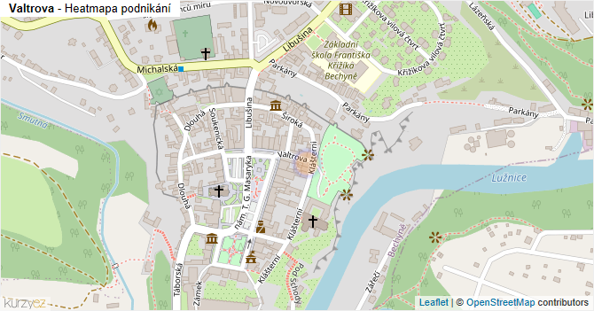 Valtrova - mapa podnikání