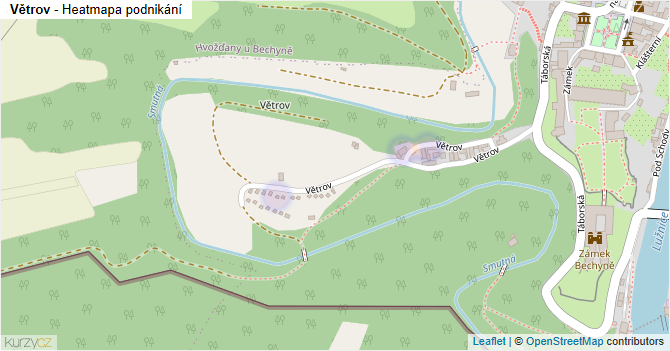 Větrov - mapa podnikání