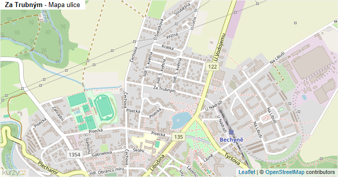 Za Trubným - mapa ulice