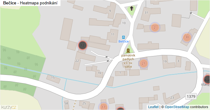 Bečice - mapa podnikání