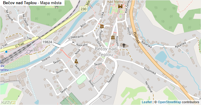 Bečov nad Teplou - mapa města