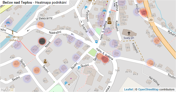 Bečov nad Teplou - mapa podnikání