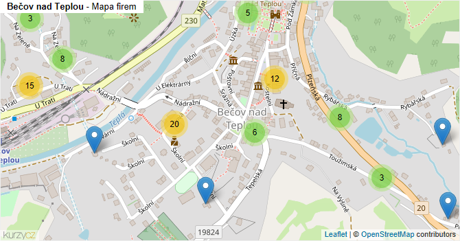 Bečov nad Teplou - mapa firem