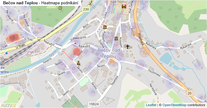 Bečov nad Teplou - mapa podnikání