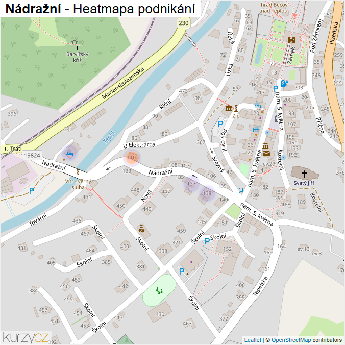 Mapa Nádražní - Firmy v ulici.
