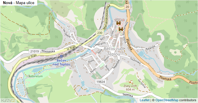 Nová - mapa ulice