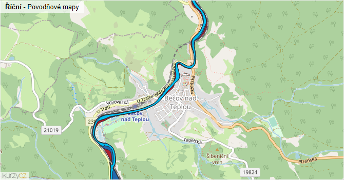 Říční - záplavové mapy stoleté vody