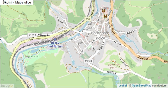 Školní - mapa ulice