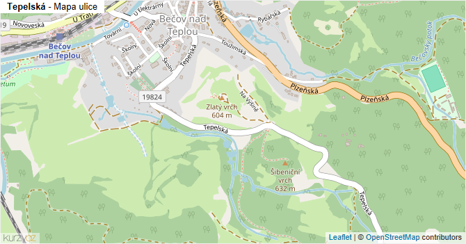 Tepelská - mapa ulice