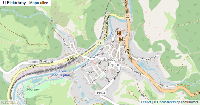 U Elektrárny - mapa ulice