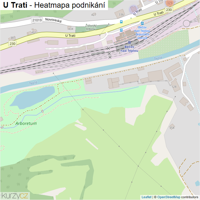Mapa U Trati - Firmy v ulici.