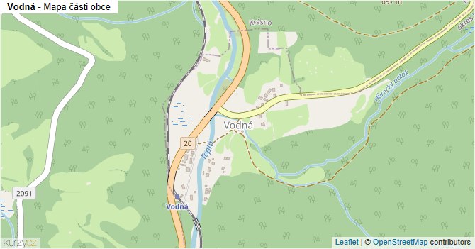 Vodná - mapa části obce
