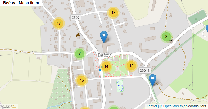Bečov - mapa firem