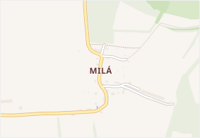 Milá v obci Bečov - mapa části obce