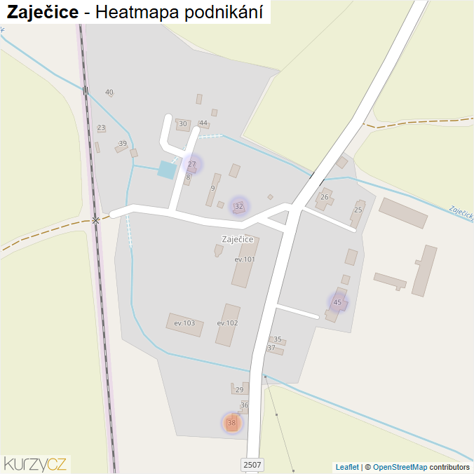 Mapa Zaječice - Firmy v části obce.