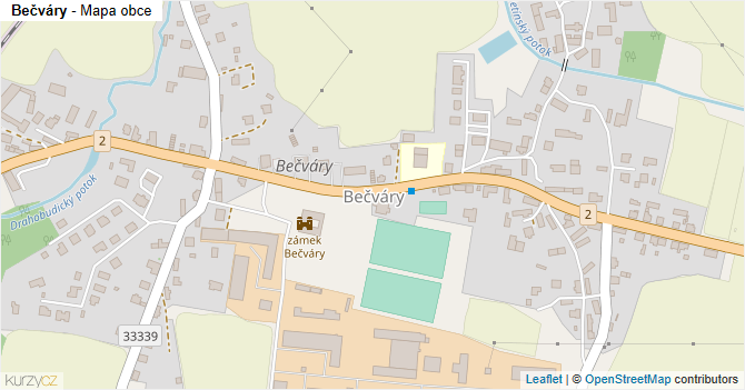 Bečváry - mapa obce
