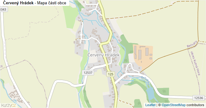 Červený Hrádek - mapa části obce