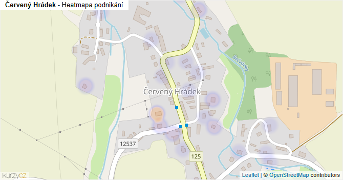 Červený Hrádek - mapa podnikání