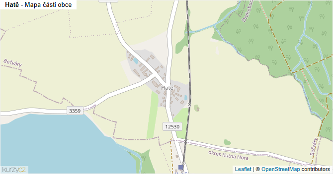 Hatě - mapa části obce
