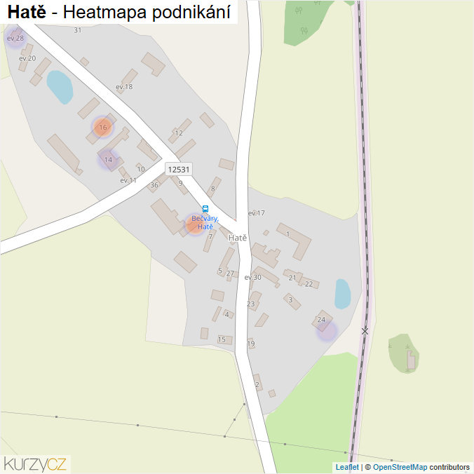 Mapa Hatě - Firmy v části obce.