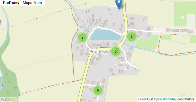 Poďousy - mapa firem