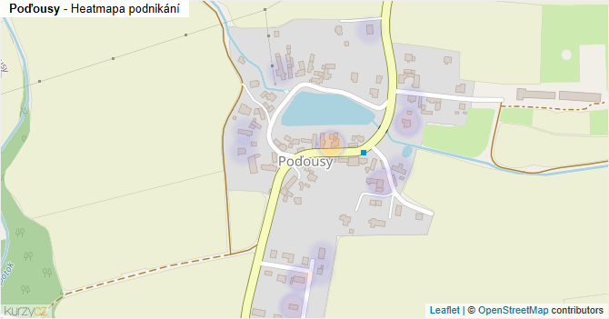 Poďousy - mapa podnikání