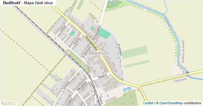 Bedihošť - mapa části obce