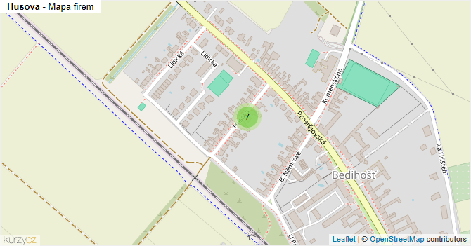 Husova - mapa firem