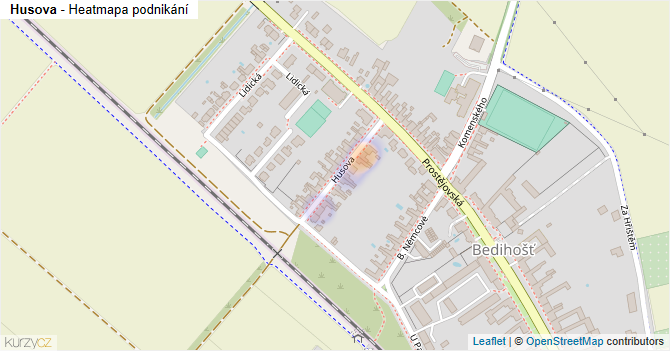 Husova - mapa podnikání