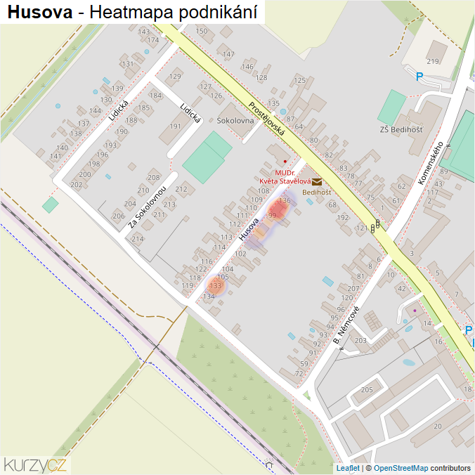 Mapa Husova - Firmy v ulici.