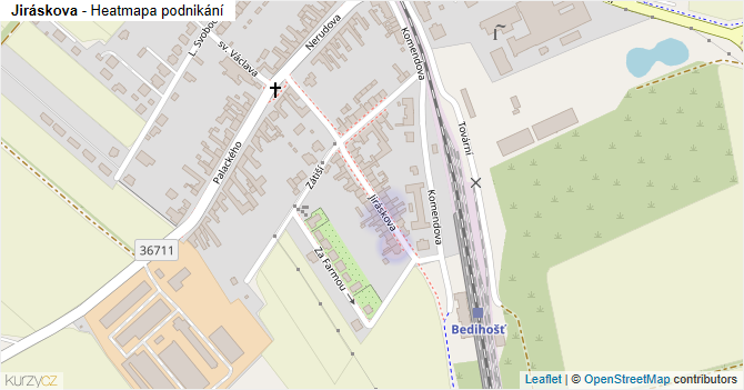 Jiráskova - mapa podnikání