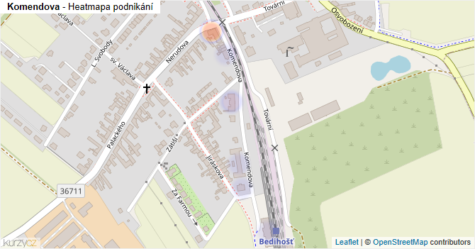 Komendova - mapa podnikání