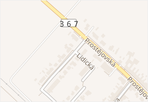 Lidická v obci Bedihošť - mapa ulice