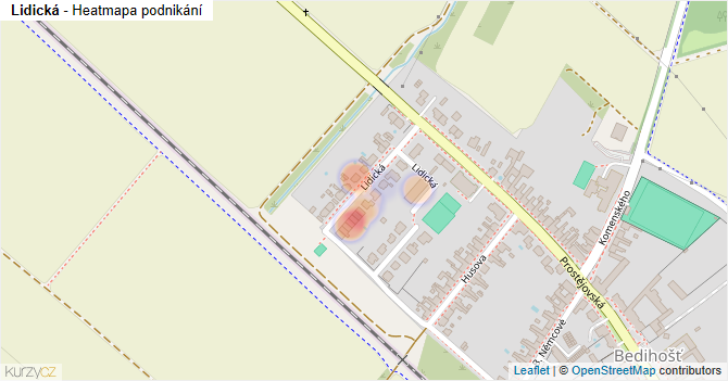 Lidická - mapa podnikání
