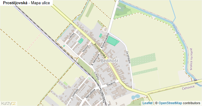 Prostějovská - mapa ulice