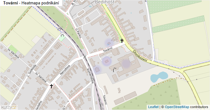Tovární - mapa podnikání
